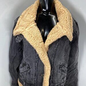 We The Free People Women’s Rylee Denim Moto Jacket – Black